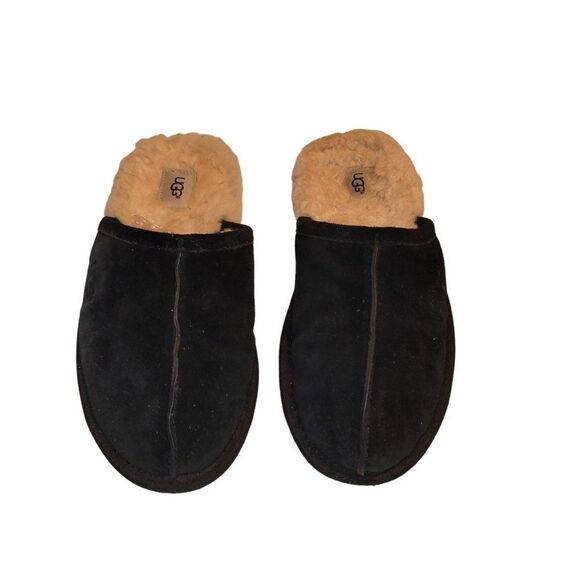 Ugg Australia Mens Slippers Black 9 Scuff  Shoes Fur AUTHENTIC main image 8